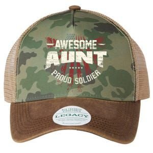 Awesome Aunt Proud Soldier Patriotic America Veteran's Day Cute Gift Legacy Tie Dye Trucker Hat