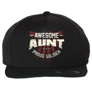 Awesome Aunt Proud Soldier Patriotic America Veteran's Day Cute Gift Wool Snapback Cap