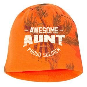 Awesome Aunt Proud Soldier Patriotic America Veteran's Day Cute Gift Kati - Camo Knit Beanie