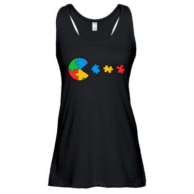 Autism Awareness Puzzles Funny Ladies Essential Flowy Tank