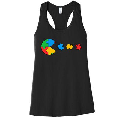 Autism Awareness Puzzles Funny Women's Racerback Tank