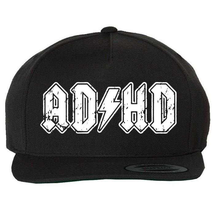 ADHD ADD Parody Rock And Roll Entourage Music Funny Wool Snapback Cap