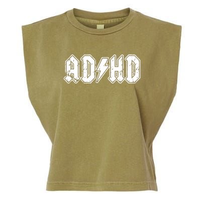 ADHD ADD Parody Rock And Roll Entourage Music Funny Garment-Dyed Women's Muscle Tee