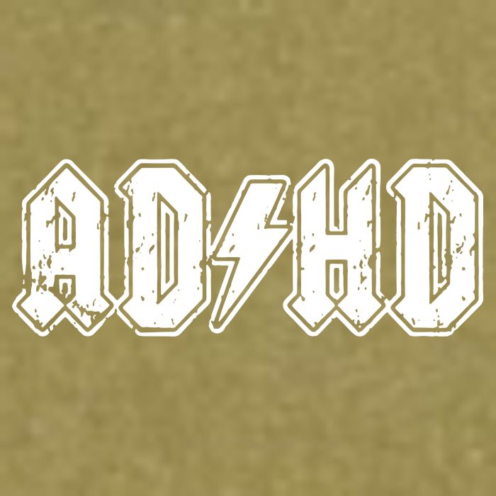 ADHD ADD Parody Rock And Roll Entourage Music Funny Garment-Dyed Women's Muscle Tee