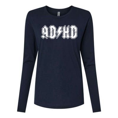 ADHD ADD Parody Rock And Roll Entourage Music Funny Womens Cotton Relaxed Long Sleeve T-Shirt