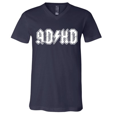 ADHD ADD Parody Rock And Roll Entourage Music Funny V-Neck T-Shirt