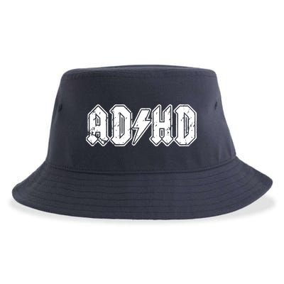 ADHD ADD Parody Rock And Roll Entourage Music Funny Sustainable Bucket Hat