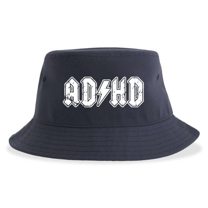 ADHD ADD Parody Rock And Roll Entourage Music Funny Sustainable Bucket Hat