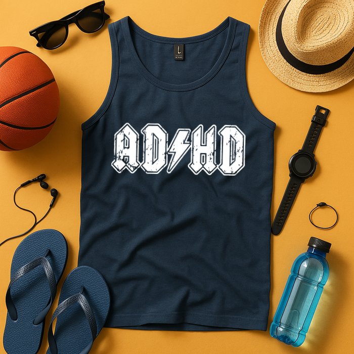 ADHD ADD Parody Rock And Roll Entourage Music Funny Tank Top