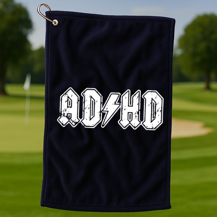 ADHD ADD Parody Rock And Roll Entourage Music Funny Golf Towel