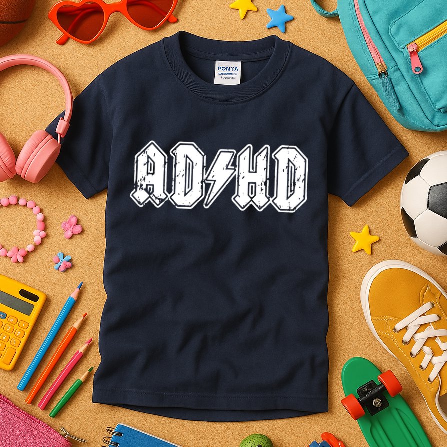 ADHD ADD Parody Rock And Roll Entourage Music Funny Kids T-Shirt