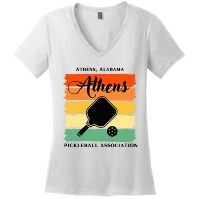 Athens Alabama Pickleball Association Women's V-Neck T-Shirt