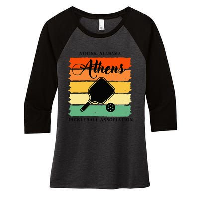 Athens Alabama Pickleball Association Women's Tri-Blend 3/4-Sleeve Raglan Shirt