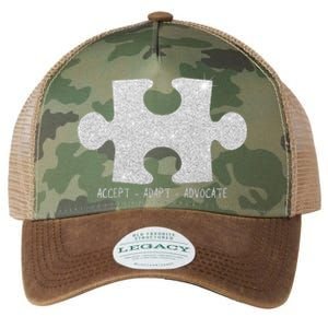 Autism Awareness Puzzle Accept Adapt Advocate Legacy Tie Dye Trucker Hat