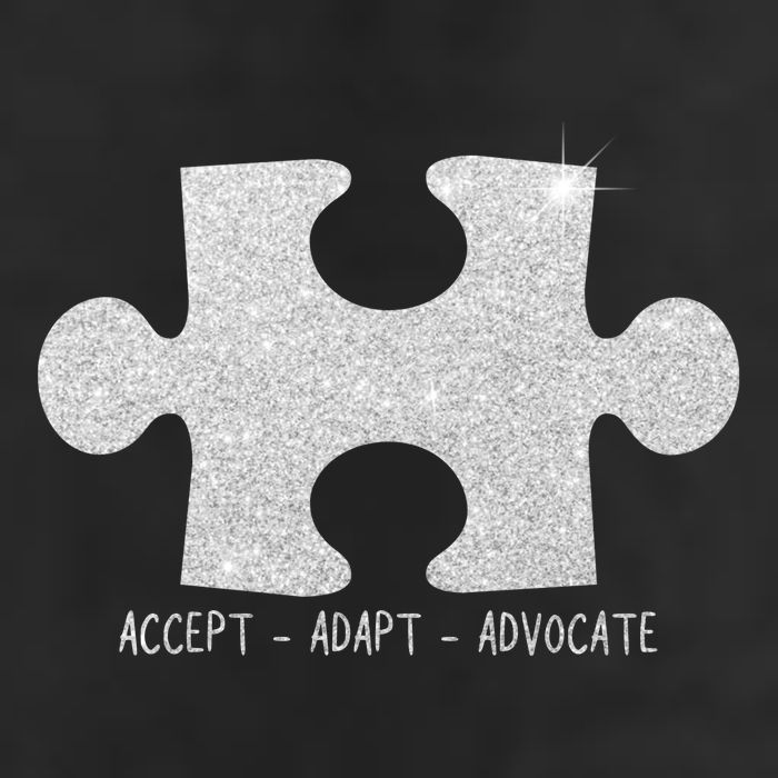 Autism Awareness Puzzle Accept Adapt Advocate 7 Panel Mesh Trucker Snapback Hat
