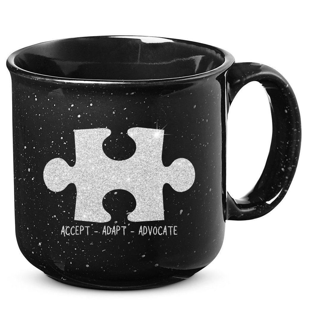 Autism Awareness Puzzle Accept Adapt Advocate 15oz Campfire Ceramic Mug
