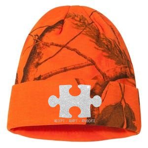 Autism Awareness Puzzle Accept Adapt Advocate Kati Licensed 12" Camo Beanie