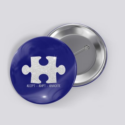 Autism Awareness Puzzle Accept Adapt Advocate Button