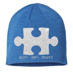 Autism Awareness Puzzle Accept Adapt Advocate Sustainable Beanie