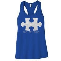 Autism Awareness Puzzle Accept Adapt Advocate Women's Racerback Tank