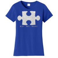 Autism Awareness Puzzle Accept Adapt Advocate Women's T-Shirt