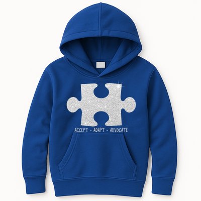Autism Awareness Puzzle Accept Adapt Advocate Kids Hoodie