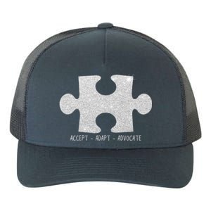 Autism Awareness Puzzle Accept Adapt Advocate Yupoong Adult 5-Panel Trucker Hat