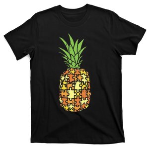 Autism Awareness Pineapple Puzzle Fruit Autistic Gift T-Shirt