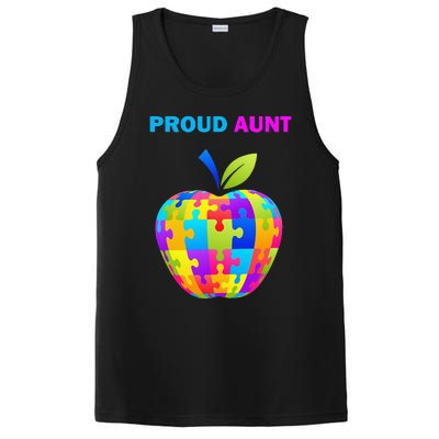 Autism Awareness Proud Aunt; Auntie; PosiCharge Competitor Tank