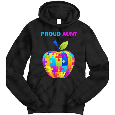 Autism Awareness Proud Aunt; Auntie; Tie Dye Hoodie