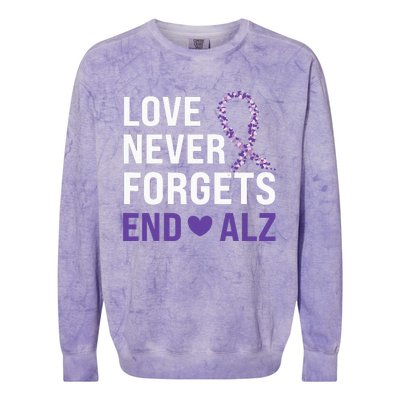 Alzheimer's Awareness Purple Ribbon Dementia Mom Dad Grandpa Colorblast Crewneck Sweatshirt