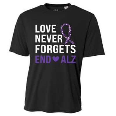 Alzheimer's Awareness Purple Ribbon Dementia Mom Dad Grandpa Cooling Performance Crew T-Shirt