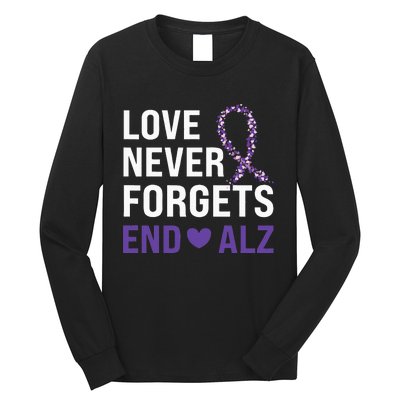 Alzheimer's Awareness Purple Ribbon Dementia Mom Dad Grandpa Long Sleeve Shirt