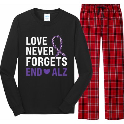 Alzheimer's Awareness Purple Ribbon Dementia Mom Dad Grandpa Long Sleeve Pajama Set