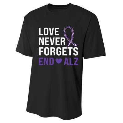 Alzheimer's Awareness Purple Ribbon Dementia Mom Dad Grandpa Performance Sprint T-Shirt