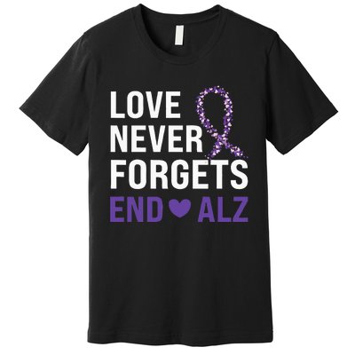 Alzheimer's Awareness Purple Ribbon Dementia Mom Dad Grandpa Premium T-Shirt