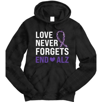 Alzheimer's Awareness Purple Ribbon Dementia Mom Dad Grandpa Tie Dye Hoodie