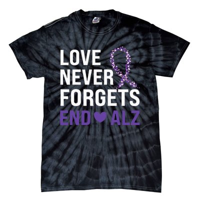 Alzheimer's Awareness Purple Ribbon Dementia Mom Dad Grandpa Tie-Dye T-Shirt