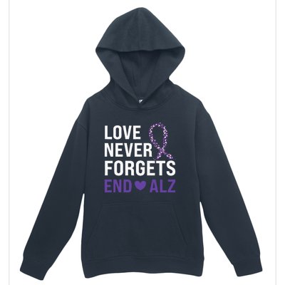 Alzheimer's Awareness Purple Ribbon Dementia Mom Dad Grandpa Urban Pullover Hoodie