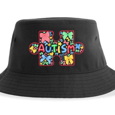 Autism Awareness Puzzle Heart Awareness Day - Women Girl Sustainable Bucket Hat