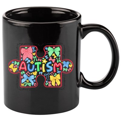 Autism Awareness Puzzle Heart Awareness Day - Women Girl 11oz C Handle Ceramic Mug