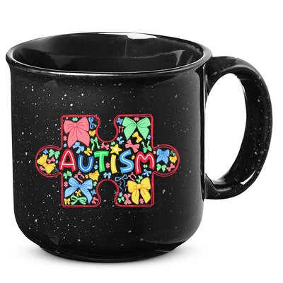 Autism Awareness Puzzle Heart Awareness Day - Women Girl 15oz Campfire Ceramic Mug