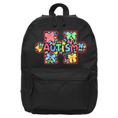 Autism Awareness Puzzle Heart Awareness Day - Women Girl 16 in Basic Backpack