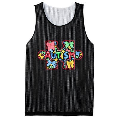 Autism Awareness Puzzle Heart Awareness Day - Women Girl Mesh Reversible Basketball Jersey Tank