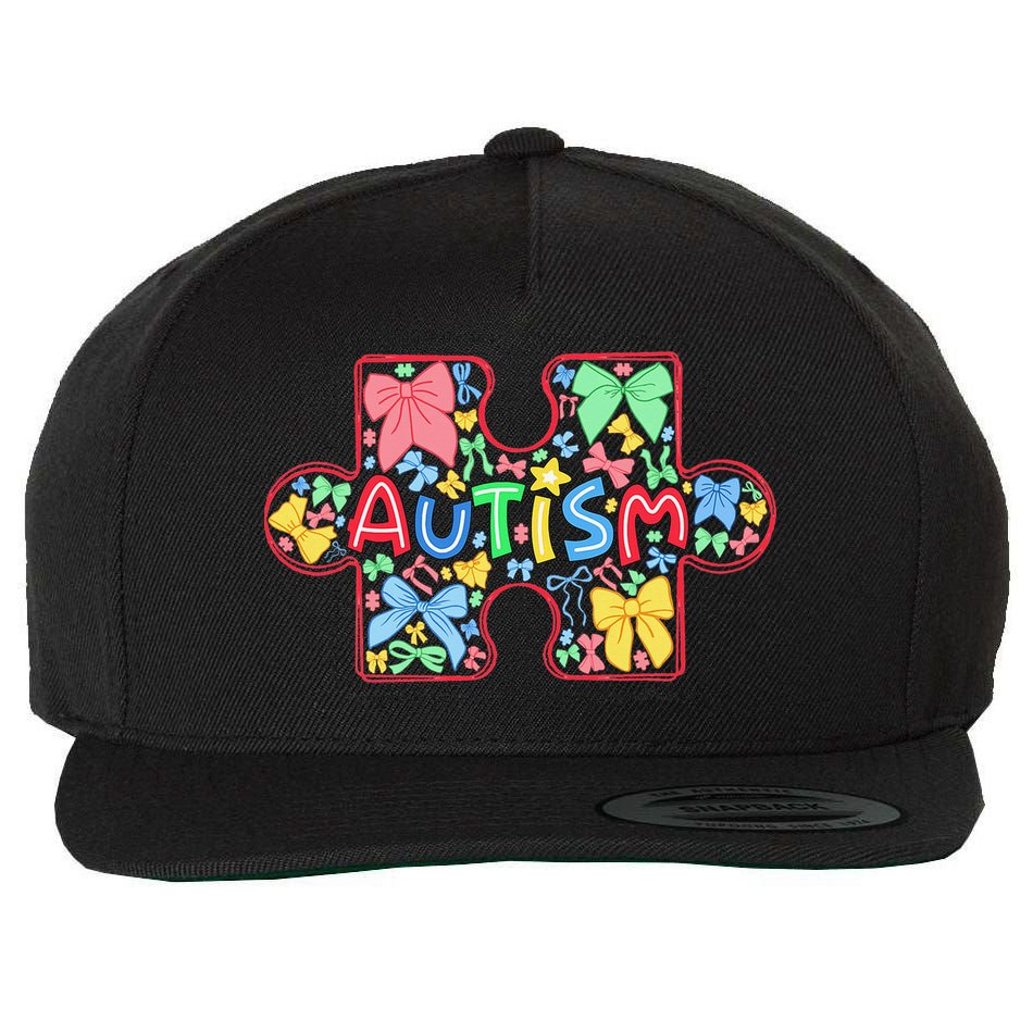 Autism Awareness Puzzle Heart Awareness Day - Women Girl Wool Snapback Cap