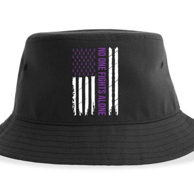 Alzheimers Awareness Purple Ribbon Dementia Mom Dad Grandpa Sustainable Bucket Hat