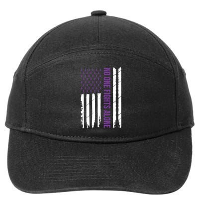 Alzheimers Awareness Purple Ribbon Dementia Mom Dad Grandpa 7-Panel Snapback Hat