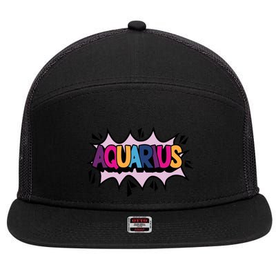 Aquarius 7 Panel Mesh Trucker Snapback Hat