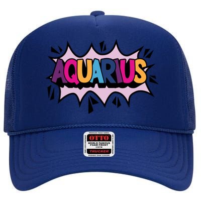 Aquarius High Crown Mesh Back Trucker Hat