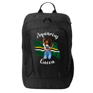 Afro Aquarius Queen From Dominica Zodiac Birthday Gift City Backpack